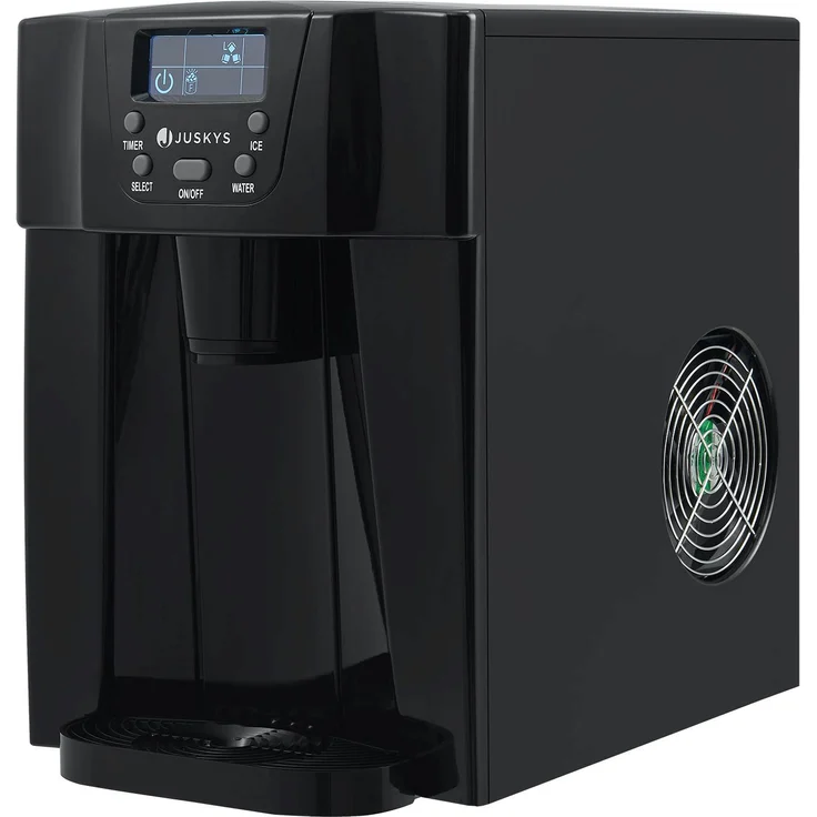 Juskys PIM200L Eiswürfelmaschine, 2in1 Spender & Timer, bis 12kg/Tag, Eiswürfel in 6 - 10 Minuten, 2 Größen, 2L Tank, schwarz – Bild 1