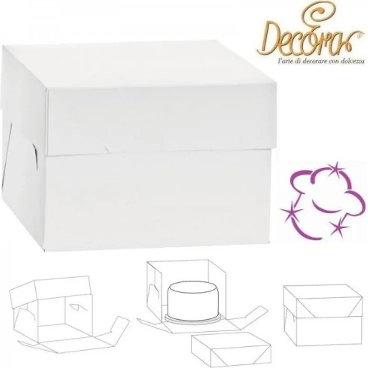 DECORA 0339471 TORTENKARTON MIT Deckel 26,5X26,5X15 cm
