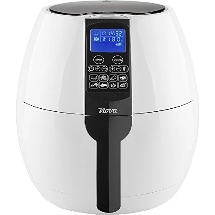 Nova Digital Aerofryer 180150, Heißluftfritteuse mit 3,2 Liter Fassungsvermögen, 8 Vorprogramme, 1500 Watt, digitales Display