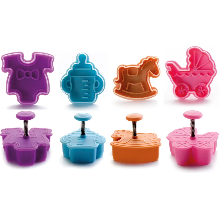 Ibili Ausstechform-Set Baby mit Auswerfer 4-teilig, Kunststoff, mehrfarbig, 13 x 13 x 4 cm, 4-Einheiten