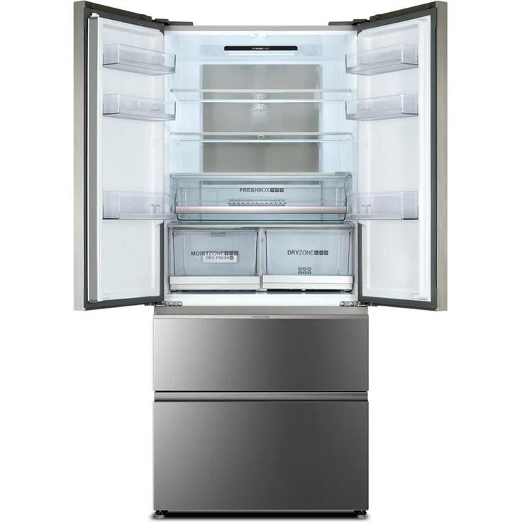 Haier HB18FGSAAA French-Door-Kühlschrank, freistehend, silber, Full NoFrost, MyZone Plus, Schnellgefrieren, Wassertank, Breite 83 cm – Bild 3