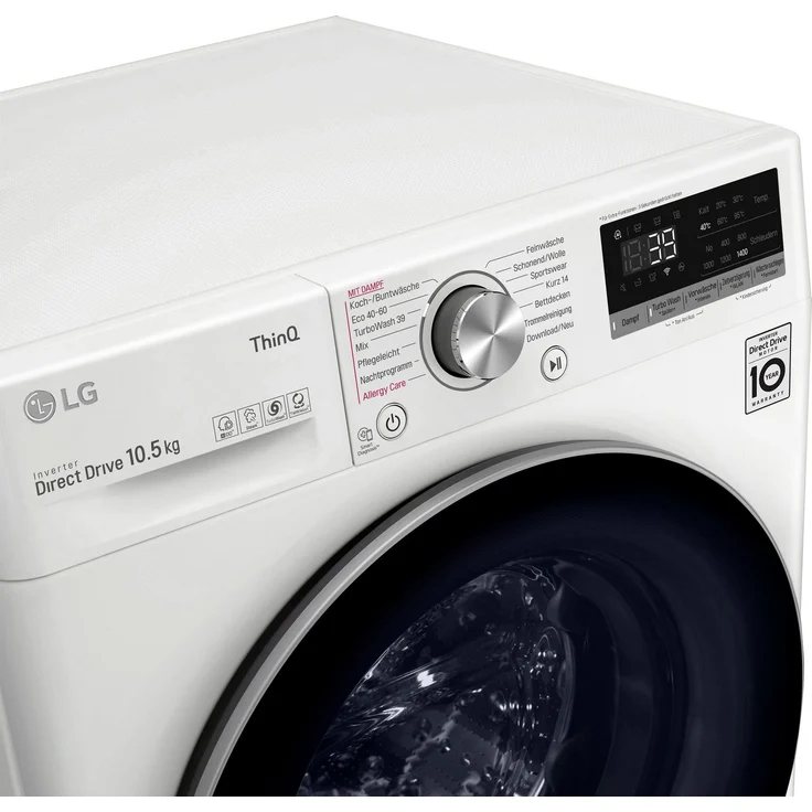LG Serie 7 F4WV710P1E, Frontlader-Waschmaschine, A, Fassungsvermögen 10,5 kg, Standgerät, Breite 60 cm, Mengenautomatik, Kindersicherung – Bild 4