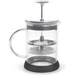 Bialetti 4410 Milchaufschäumer, Hand-Milchaufschäumer, manuell, mikrowellengeeignet, 1L, silber