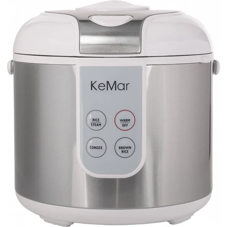 KeMar Kitchenware KRC 130 digitaler Reiskocher, 700 Watt, 1,8 Liter Fassungsvermögen, silber, Edelstahl – Bild 1
