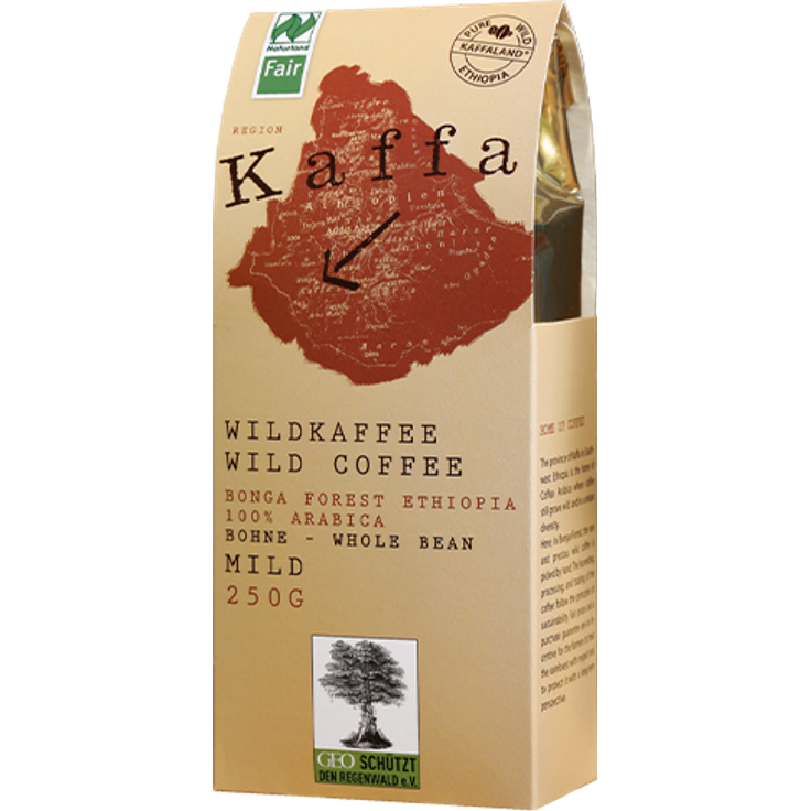 KAFFA Bio Wildkaffee Mild, 250g ganze Bohne