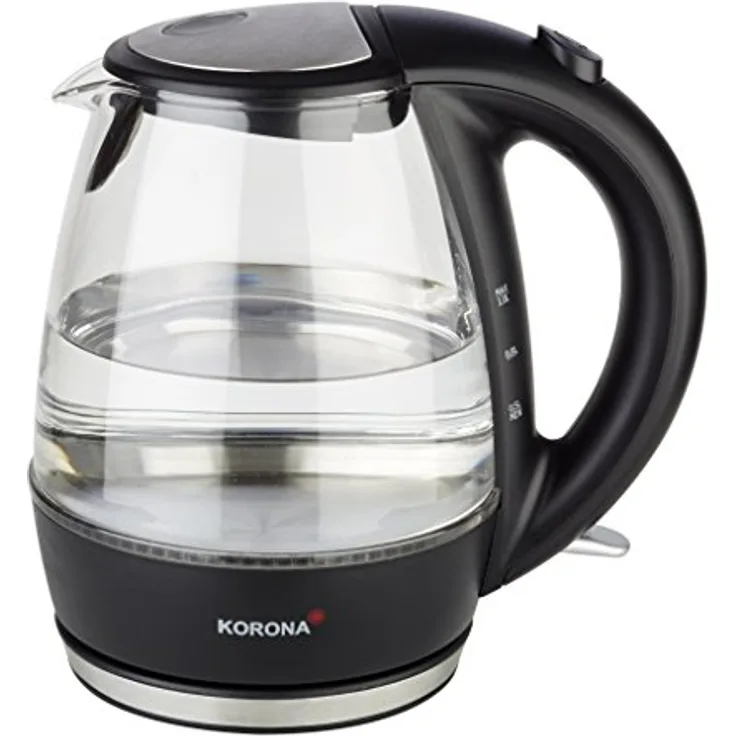 Korona 20607 1 Liter Wasserkocher aus Glas und Edelstahl mit LED-Beleuchtung - Ideal zur Zubereitung Ihrer Tasse Tee