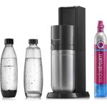 SodaStream Duo Titan Trinkwassersprudler, neues Modell 2021, Quick Connect System, inkl. 1 Liter Glasflasche, 1 Liter PET-Flasche, 1 Kohlensäure-Zylinder, schwarz