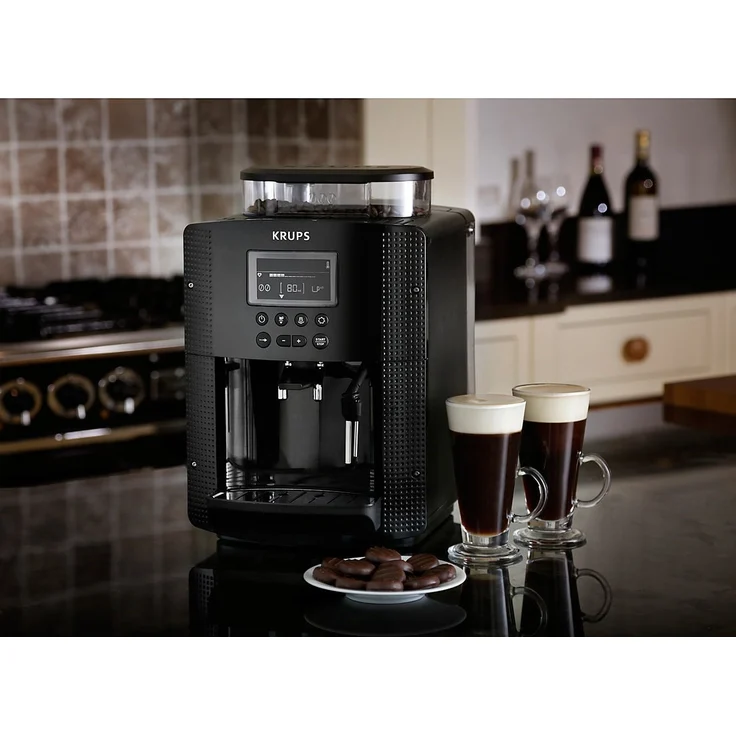 Krups Arabica Display EA8150 Kaffeevollautomat mit integriertem Mahlwerk, 1450 Watt, integrierte Reinigungsprogramme, Memory-Funktion, schwarz – Bild 6