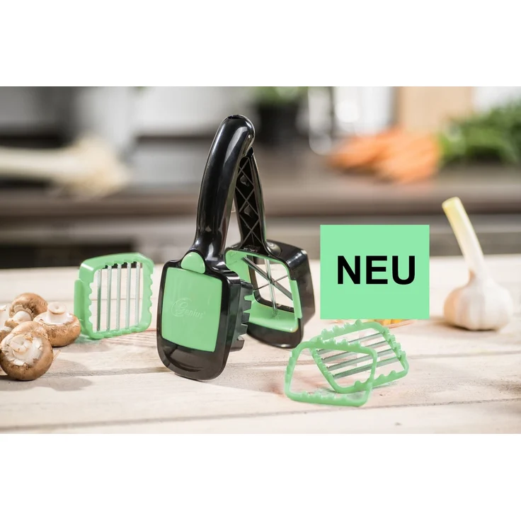 GENIUS Nicer Dicer Quick 5-tlg. Schneide-Set Gemüseschneider 34117 Grün – Bild 1