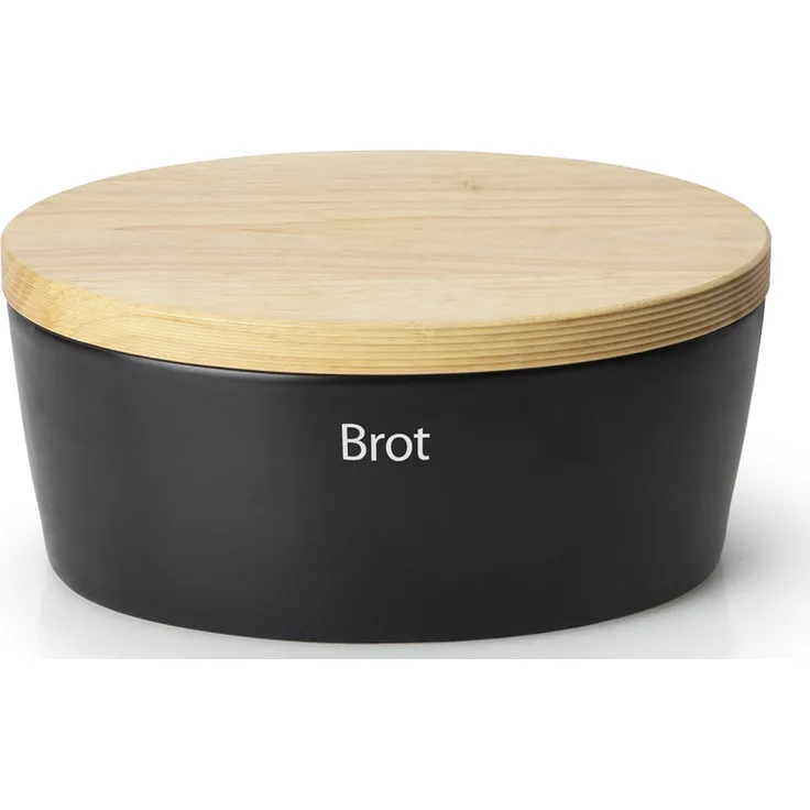 Continenta Brottopf Keramik Oval 30 x 23 x 13,5 cm Schwarz