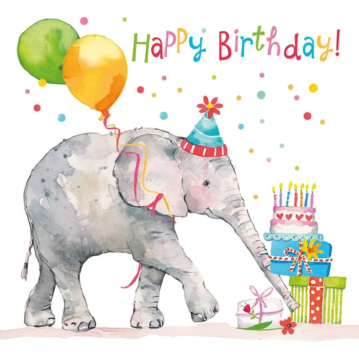 Paperproducts Design Servietten 33x33 Birthday Elephant
