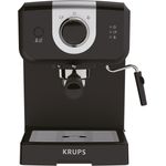 Krups Opio XP320810 Kaffeemaschine, 15 bar Druck, Tassenwärmer und Milchaufschäumer, drehbare Kontrolle, Schwarz-Silber