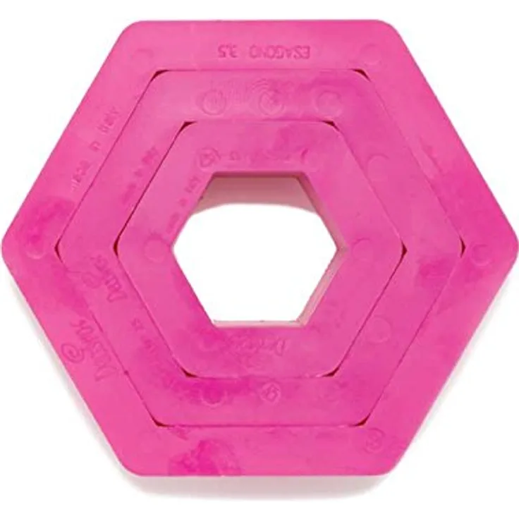Dekorieren, Set Ausstechformen sechseckig, Kunststoff, Gelb, 1,5-2,5-3,5 x 2,2 cm (Pack von 3)