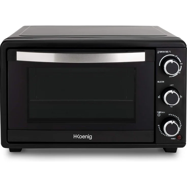 H.Koenig Mini-Backofen FO25 - 25L - Kompakter freistehender Multifunktions-Hochleistungsbackofen - 1500W - Programmierbar - 230° - 60 min. Zeitschaltuhr-Abschaltautomatik-Glastür-Grillrost, Back – Bild 1