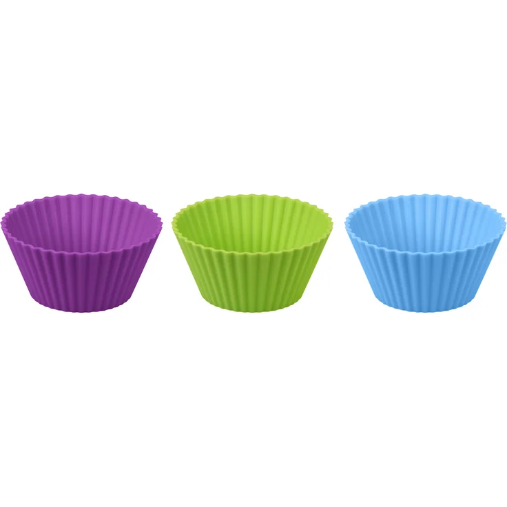 Dr. Oetker Silikon-Muffinförmchen, Silikonformen für Muffins und Cupcakes (Farbe: grau, rot und hellrot) - spülmaschinengeeignet, Menge: 1 x 12er Set – Bild 1
