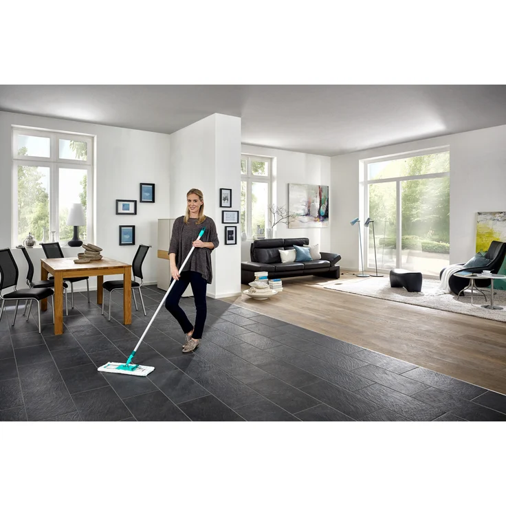 Leifheit Bodenwischer Profi XL micro duo Aluminiumstiel, 55045, für Fliesen und Steinböden, 2-Faser-Wischbzug  – Bild 8