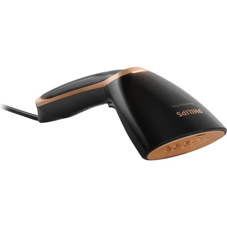 Philips Steam&Go GC365-80 Dampfglätter (1300 Watt, SmartFlow Heizplatte, Bürstenaufsatz) schwarz-gold, Steamer – Bild 1