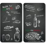 Kesper 2er, Ristorante Multi-Glasschneideplatte, Glas, schwarz 52 x 30 x 0.8 cm, 2-Einheiten