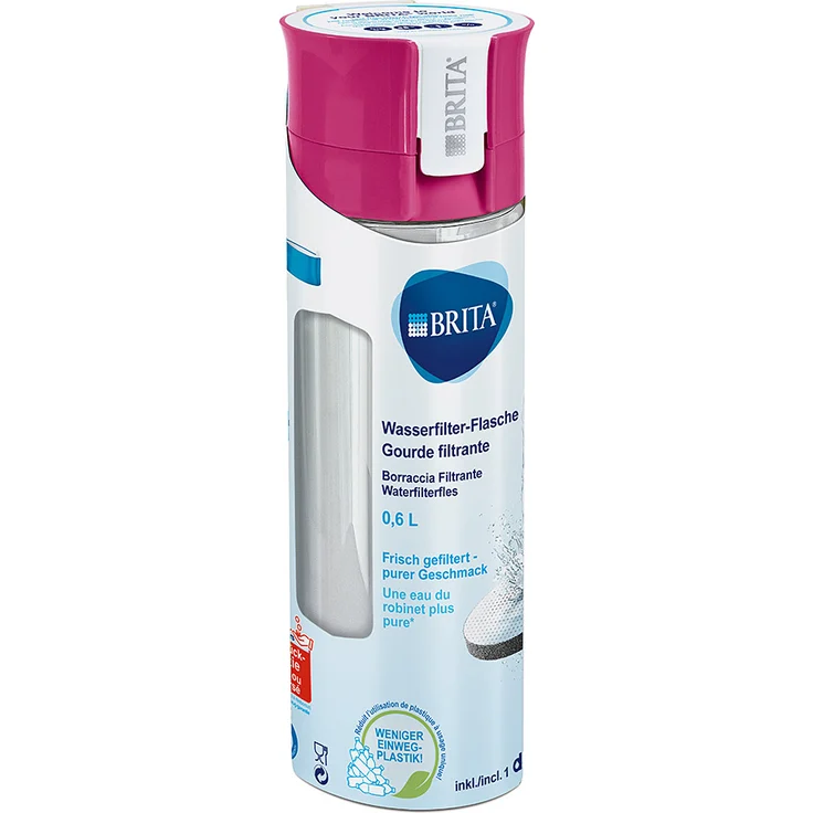 BRITA Wasserfilter-Flasche fill&go Vital pink, Praktische Trinkflasche mit Wasserfilter für unterwegs aus BPA-freiem Kunststoff – Bild 3