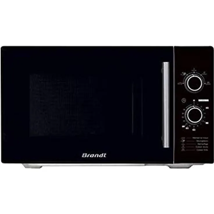 Brandt ? Mechanische SOLO Mikrowelle 20 l ? 800 W ? 6 Kochstufen ? Timer 35 Minuten ? Enamelith ? Schwarz