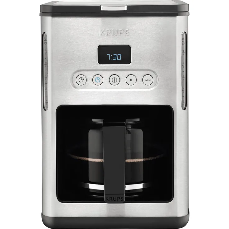 Krups KM442D Premium Filter-Kaffeemaschine, 10-15 Tassen, 1,000 W, programmierbar, edelstahl-schwarz