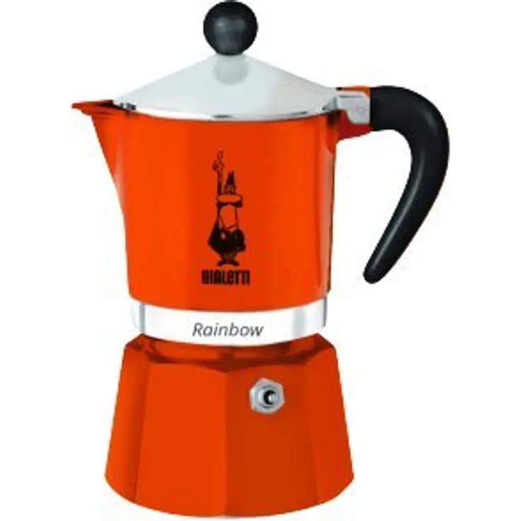 Bialetti Rainbow Espressokocher, Aluminium, rot, 3 Tassen