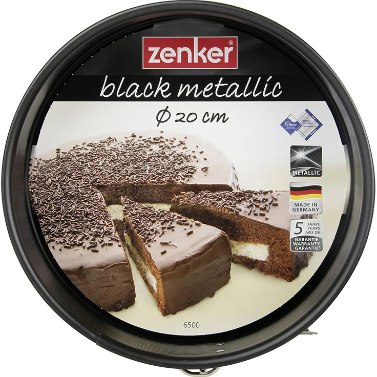 Zenker Springform Ø 20 cm, Backform mit Antihaftbeschichtung, runde Kuchenform mit Flachboden (Farbe: schwarz), Menge: 1 Stück – Bild 2