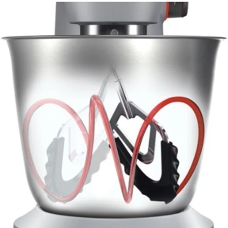 Bosch MUM9D33S11 OptiMUM Küchenmaschine, 1300W, 7 Geschwindigkeiten, Durchlaufschnitzler, 5,5 L Edelstahlschüssel, silber, schwarz, Serie: MUM9 – Bild 4