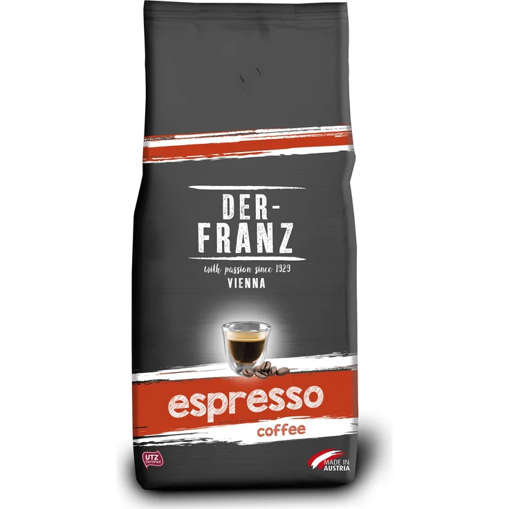 Der-Franz Espresso-Kaffee UTZ, ganze Bohne, 1000 g – Bild 1