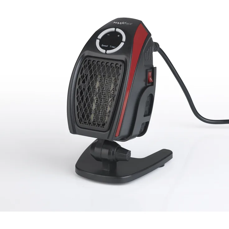 MAXXMEE Mini-Heizung mit Standfuß - 500W - schwarz-rot, Heizlüfter