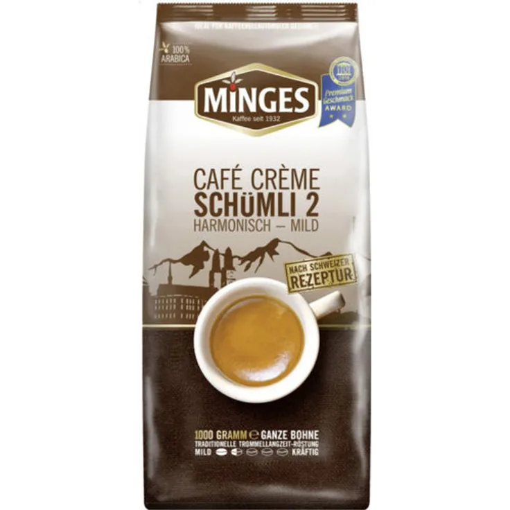 MINGES Cafè Crème Schümli 2 - 1kg, Kaffeebohnen