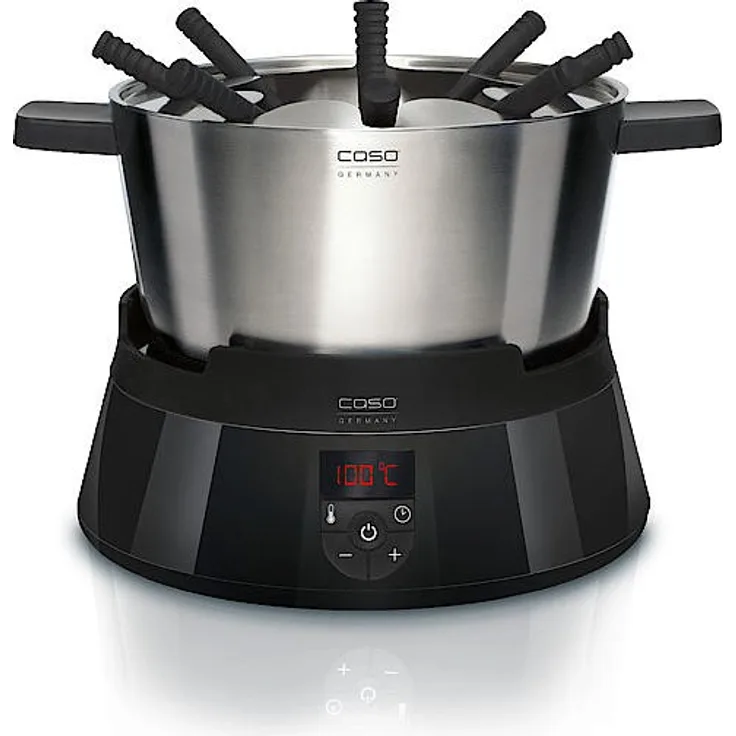 Caso 2282 Induktions FonDue für 8 Personen 60 bis 240 Grad celsius Temperatureinstellung, gleichmäßige Erwärmung durch hochwertigen Fonduetopf, schwarz