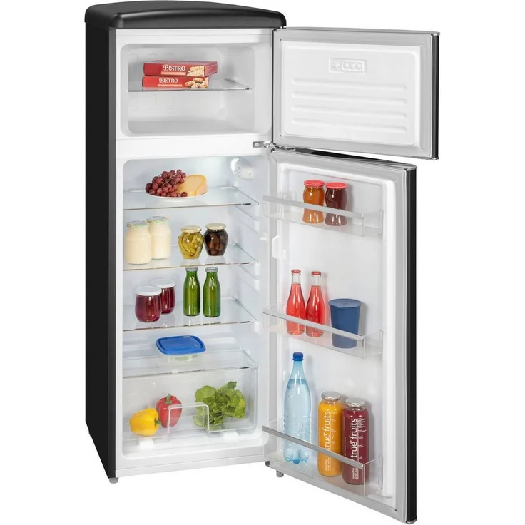 Exquisit RKGC270-45-H-160E Kühl-Gefrierkombination, freistehend, mattschwarz, LED, Breite 54.5 cm, Energieklasse E – Bild 2