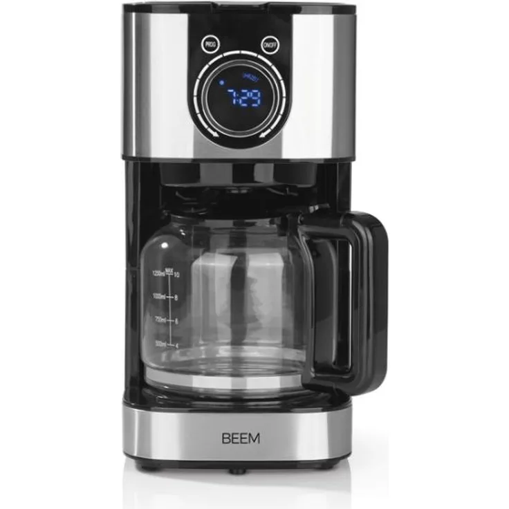 BEEM Fresh-Aroma-Switch Filterkaffeemaschine Thermo, 1,25 l Glaskanne, schwarz