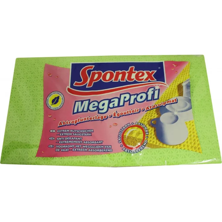 Spontex Mega Profi Abtropfunterlage aus Viskose, für einen schnellen, unkomplizierten Abwasch, rutschsicher und langlebig, Farbe nicht frei wählbar, 1 Stück