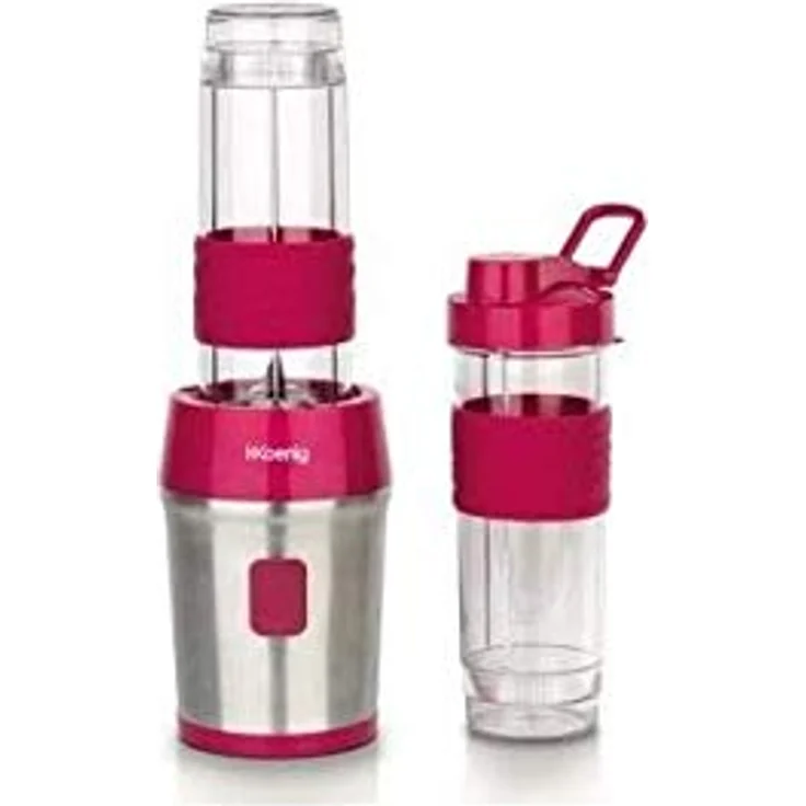 H.Koenig Smoothie Maker SMOO10 - Mini Standmixer - Mini Blender - 300 Watt - 570 ml - Edelstahl - 2 Kunststofflaschen - BPA-frei – Bild 1