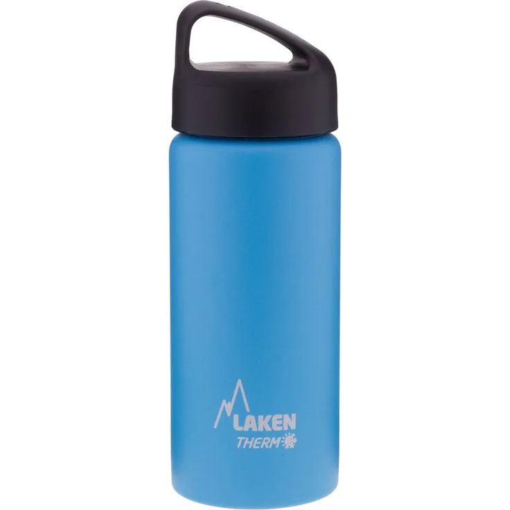 Laken Unisex – Erwachsene Classic Thermo 0,5 Liter, BPA frei, wiederverwendbar, recyelbar (breite Öffnung) Lakenflasche 0,5 l, Cyan, 0.5