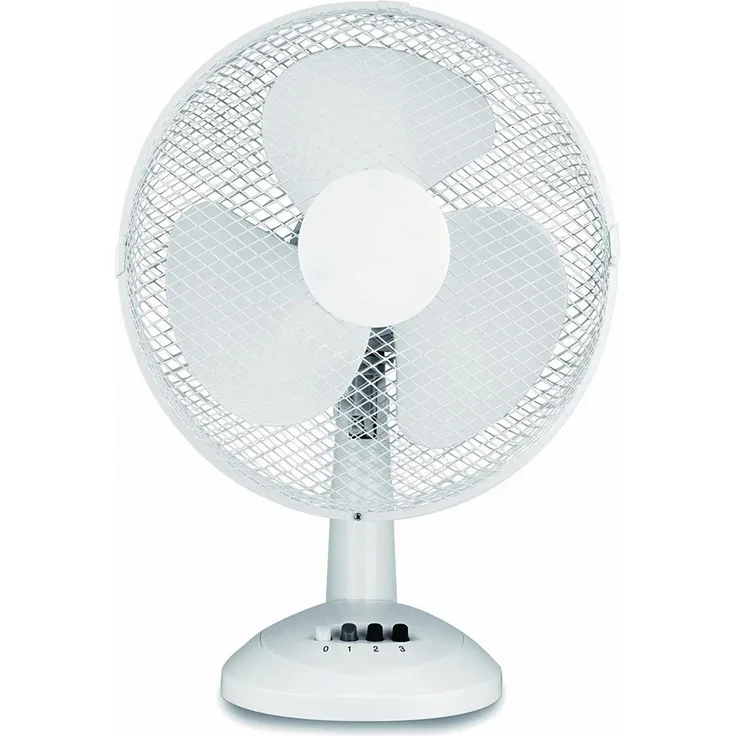 Salco STT-30.1 Tischventilator, 50 Watt, Oszillation, Schutzgitter, 30 cm Durchmesser, weiß