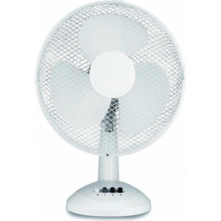 Salco STT-30.1 Tischventilator, 50 Watt, Oszillation, Schutzgitter, 30 cm Durchmesser, weiß