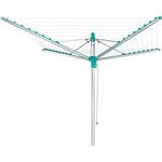 Leifheit Linomatic 500 Easy Wäschespinne, inkl. Bodenhülse, autom. Leineneinzug, Easy-Lift-System, 50 m Leinenlänge, für 5 Waschladungen