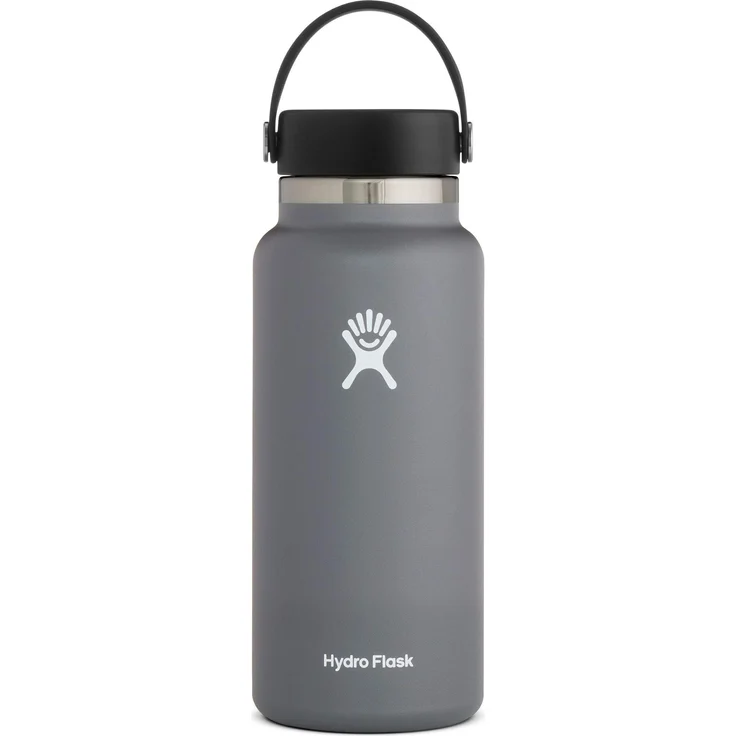 Hydro Flask Trinkflasche, Edelstahl und vakuumisoliert, große Öffnung mit auslaufsicherer Flex Cap, Stone, 946 ml (32 oz) – Bild 1