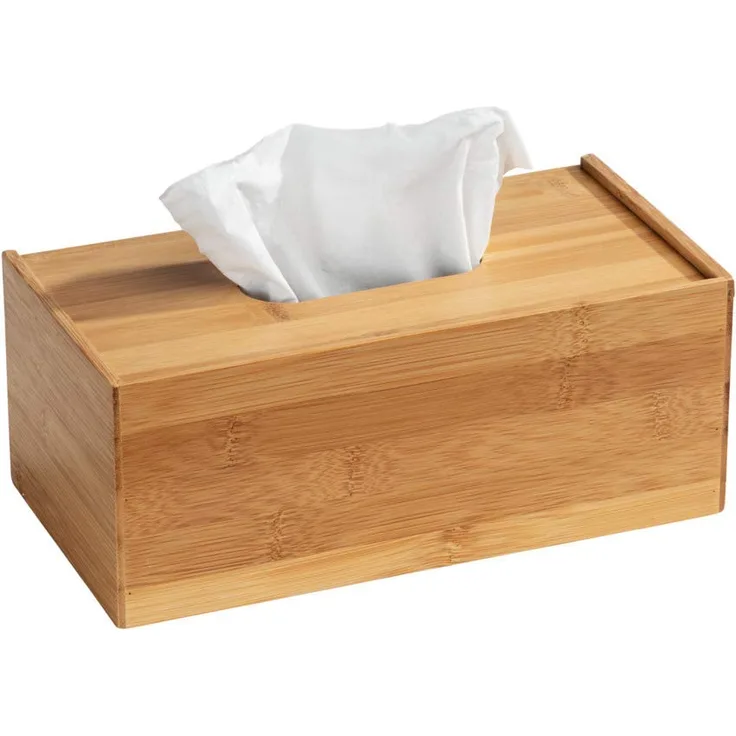 Wenko Bambus Kosmetiktuch-Box Terra - Kosmetiktuchspender, Bambus, 25 x 13 x 10 cm, Braun