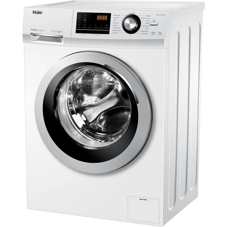 Haier HW90-BP14636N, Frontlader-Waschmaschine, A, Fassungsvermögen 9 kg, Standgerät, Breite 59,5 cm, Kindersicherung, Digital-Display – Bild 2