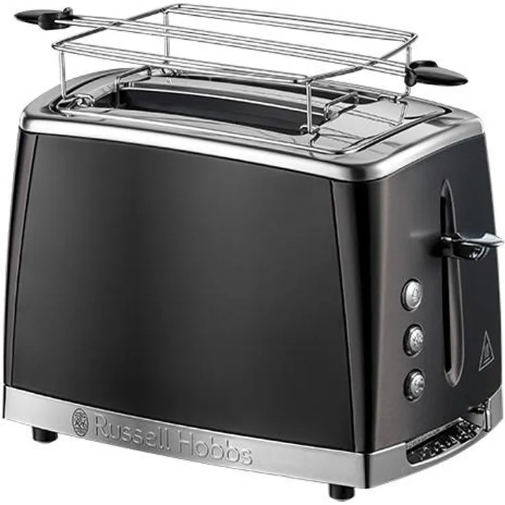 Russell Hobbs 26150-56 2-Schlitz-Toaster, 1550W, 6 Bräunungsstufen, extra breite Toastschlitze, Brotzentrierung, Krümerlschublade, matt schwarz