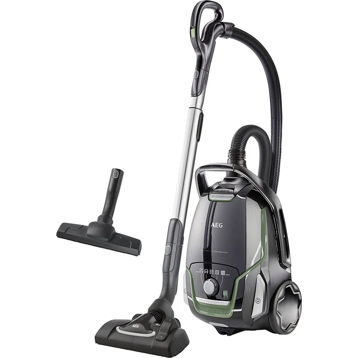 AEG VX9-2-ÖKO Staubsauger mit Beutel (70% Recyclingmaterial, inkl. Zusatzdüsen, 12 m, 850 Watt, nur 65 dB(A), 5 l Staubbeutelvolumen, waschbarer Filter, neue technische Version, schwarz-grün)  – Bild 13