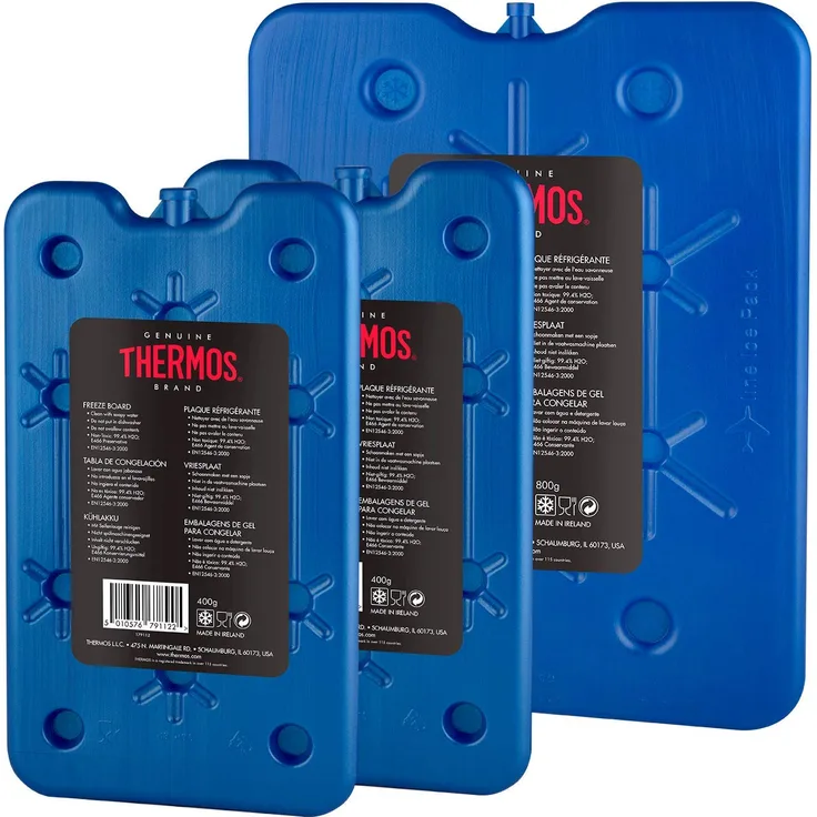 Thermos Pack of 3 Freeze Boards, Kühlelemente, 1 x 800-2 x 400 g, blau