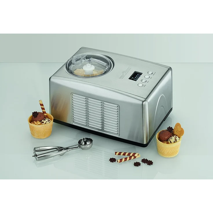 Profi Cook PC-ICM 1091 Eismaschine (3 in 1 für Speiseeis, Frozen Joghurt und Sorbet, Kompressor-Kühlung, LCD-Display, für bis zu 1,5 l Speiseeis) edelstahl – Bild 3