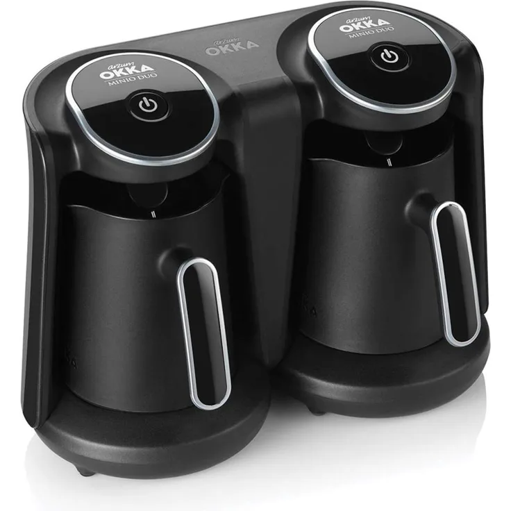 Arzum OK006-K OK006 OKKA Minio Duo Türkische Kaffeemaschine 8 Tassen Kaffee auf einmal, Plastic, Schwarz