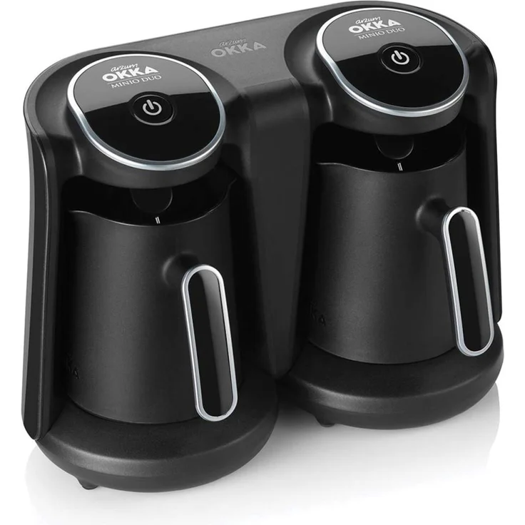 Arzum OK006-K OK006 OKKA Minio Duo Türkische Kaffeemaschine 8 Tassen Kaffee auf einmal, Plastic, Schwarz