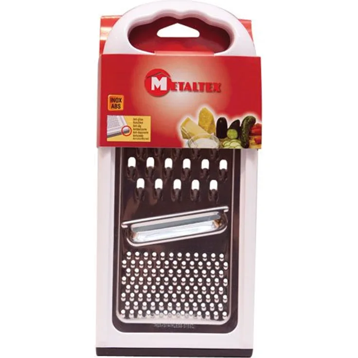 Metaltex 194540084 Universalreibe mit Gummilippe, edelstahl